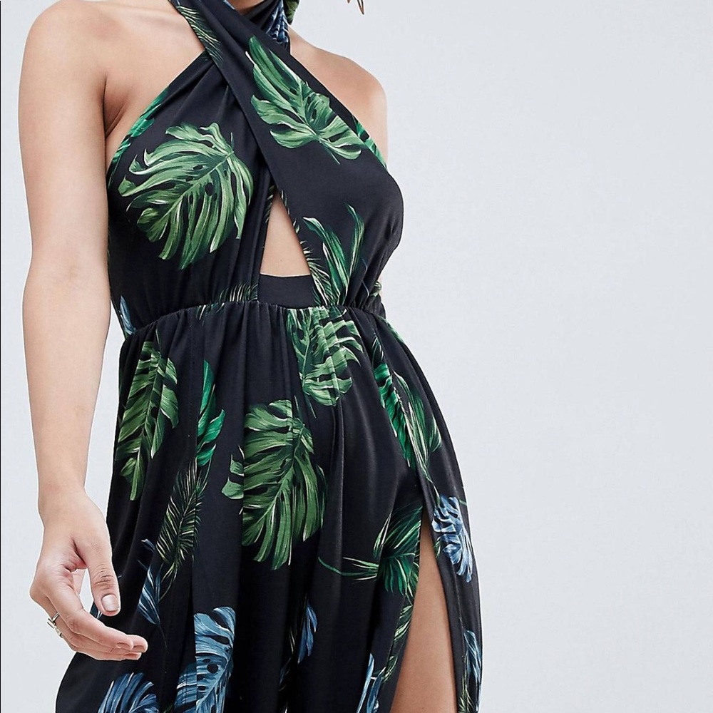 Green leaf jumpsuit